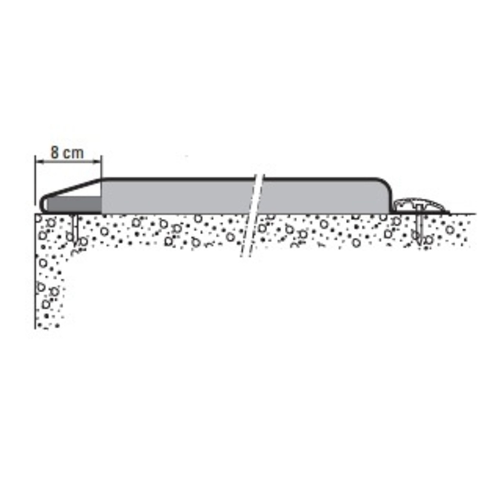 Alu-eindbevestigingsprofiel 180 cm compleet