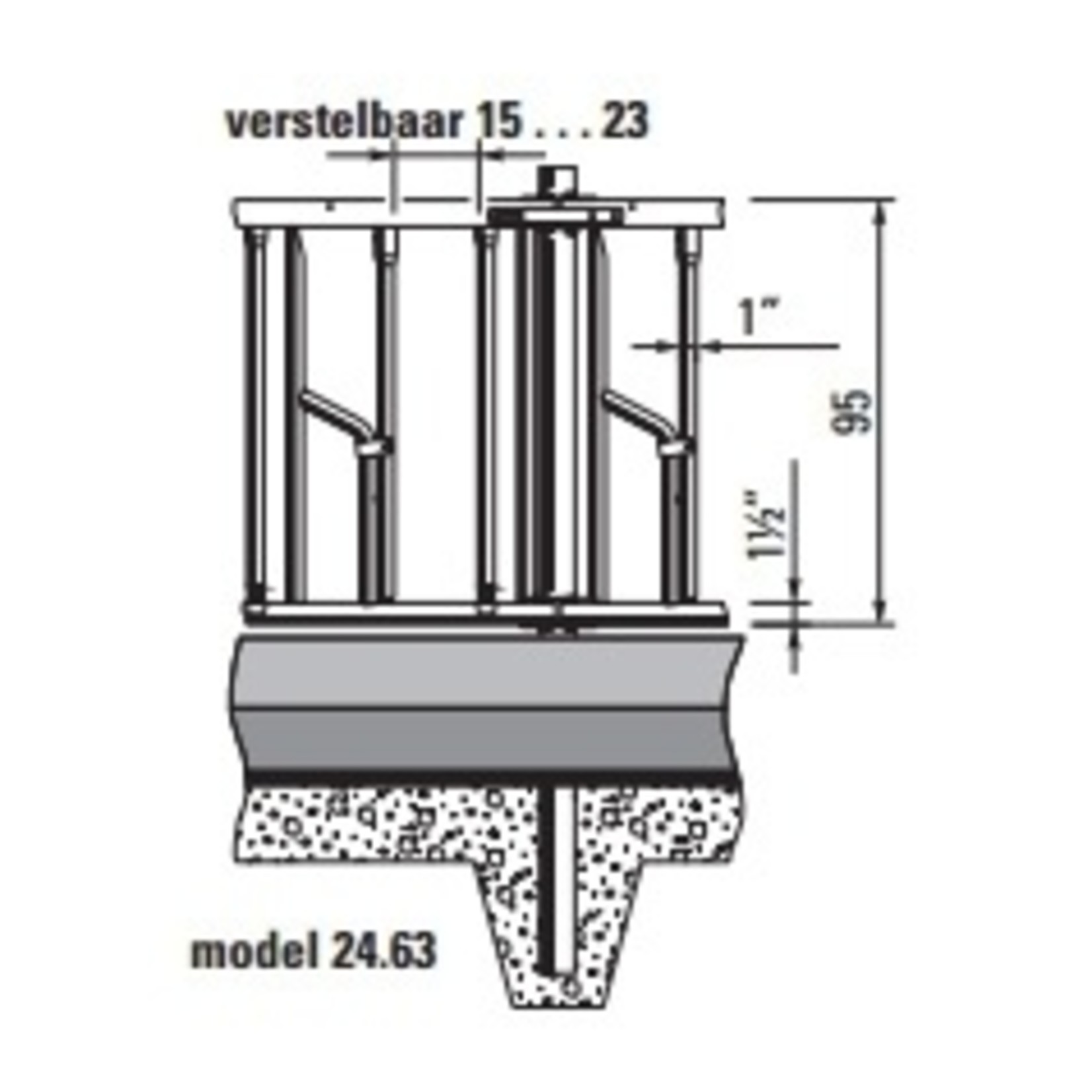 Spinder Voerhek verstelbaar zelfsluitend Spinder Baseline voor vaarzen