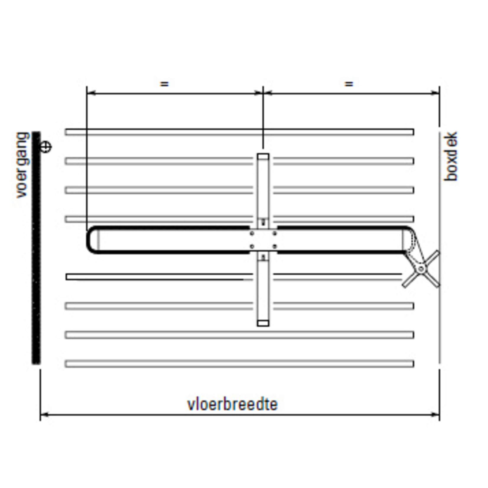 Spinder roosterschuif 2x rubber tot 200 cm Spinder