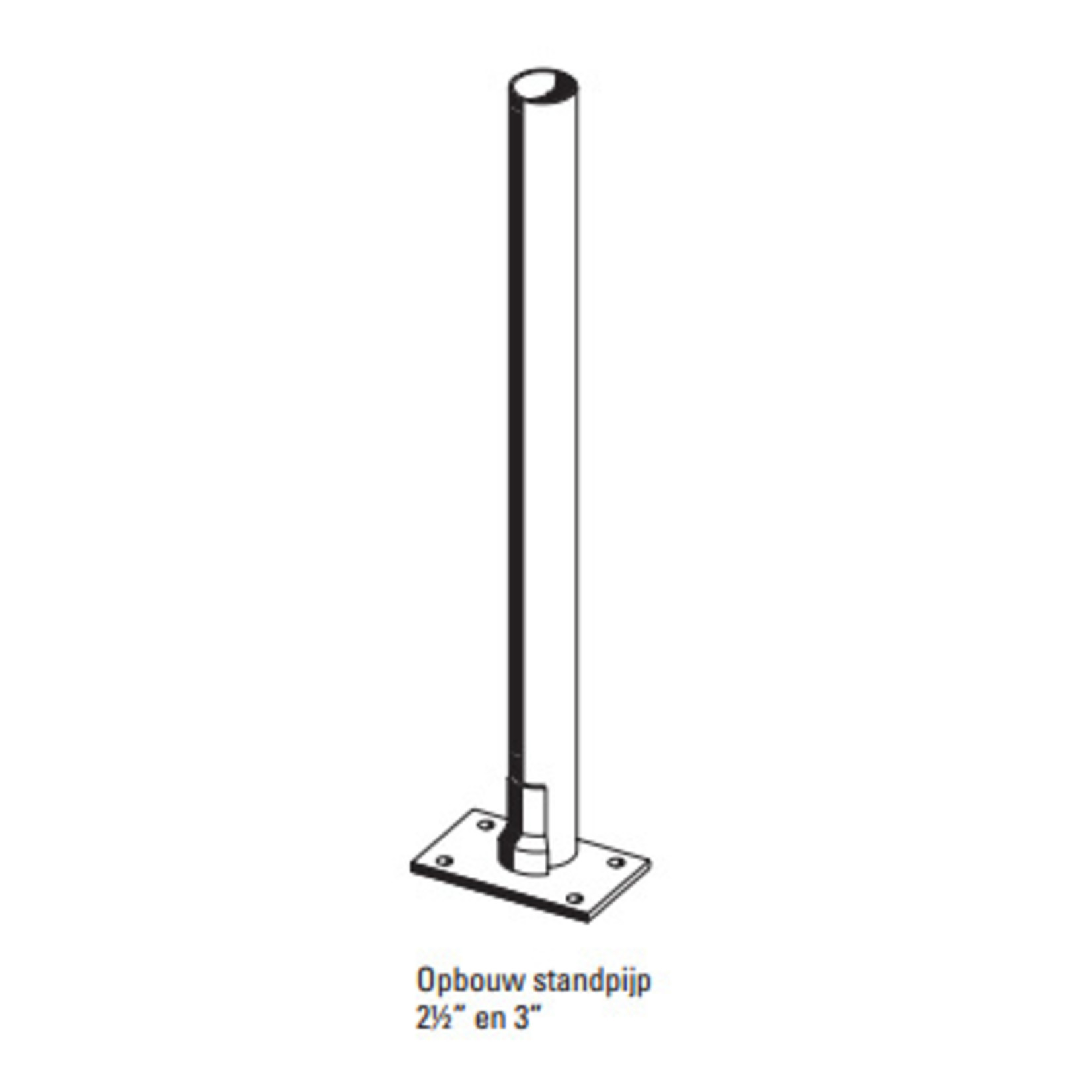 Opbouw standpaal 3" x 160 cm