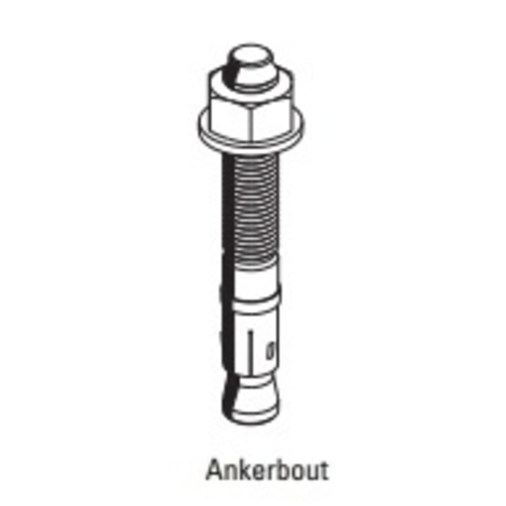 Ankerbout M10 x 71, thermisch verzinkt