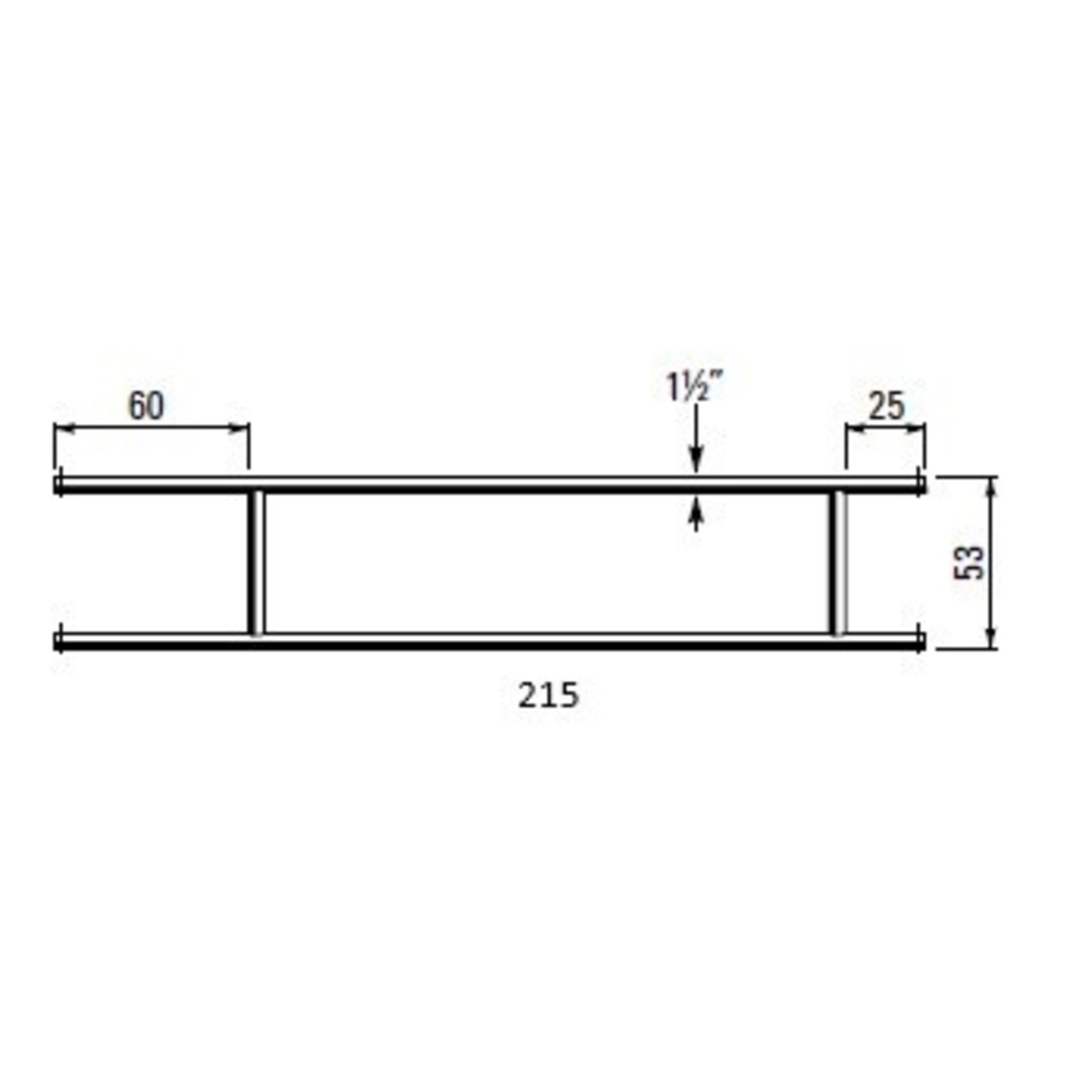 Afscheidingshek voor grootvee 53 cm hoog,  lengte 215 cm