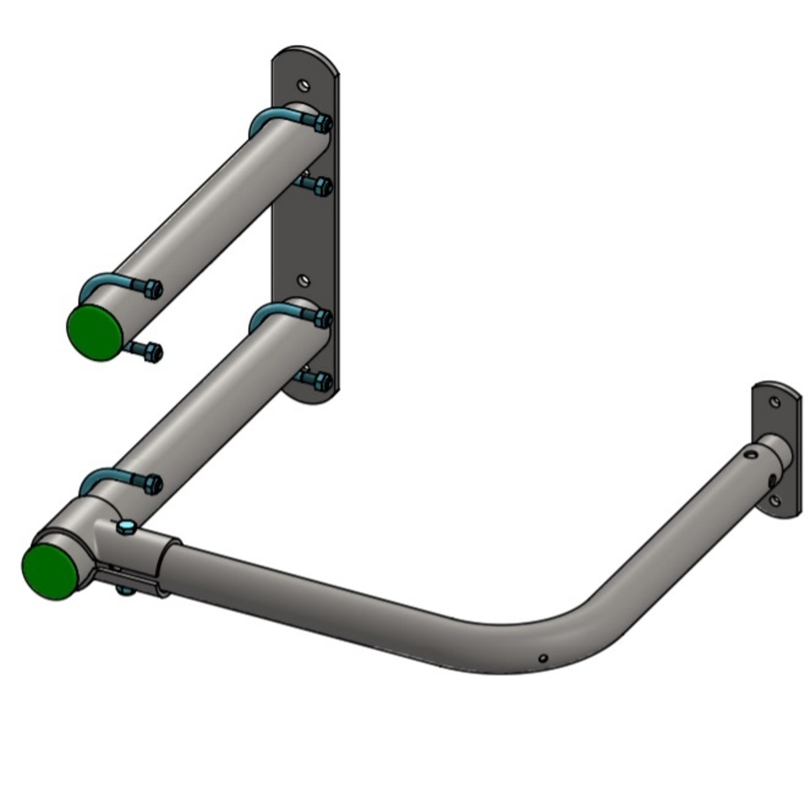 Muursteun+beschermbeugel mod. 500, haaks