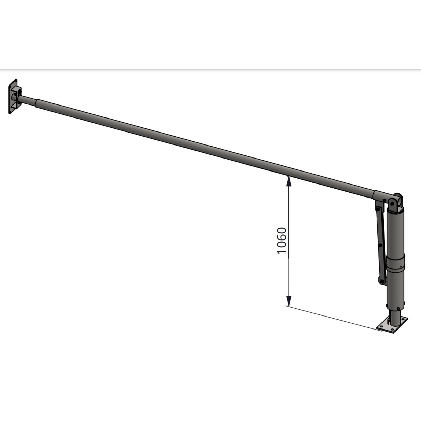 Slagboom veerondersteund, lengte 300-550 cm