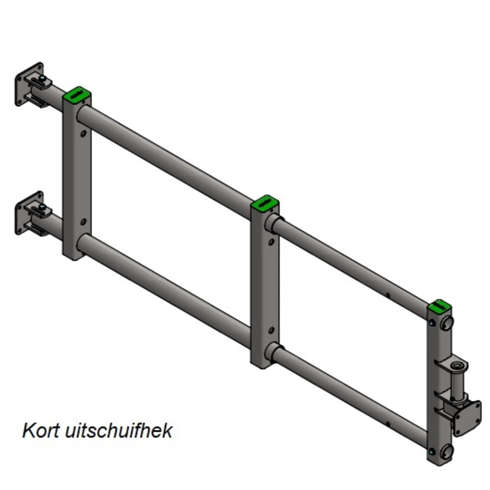 Uitschuifbaar 2 buis afscheidingshek 300-500 cm