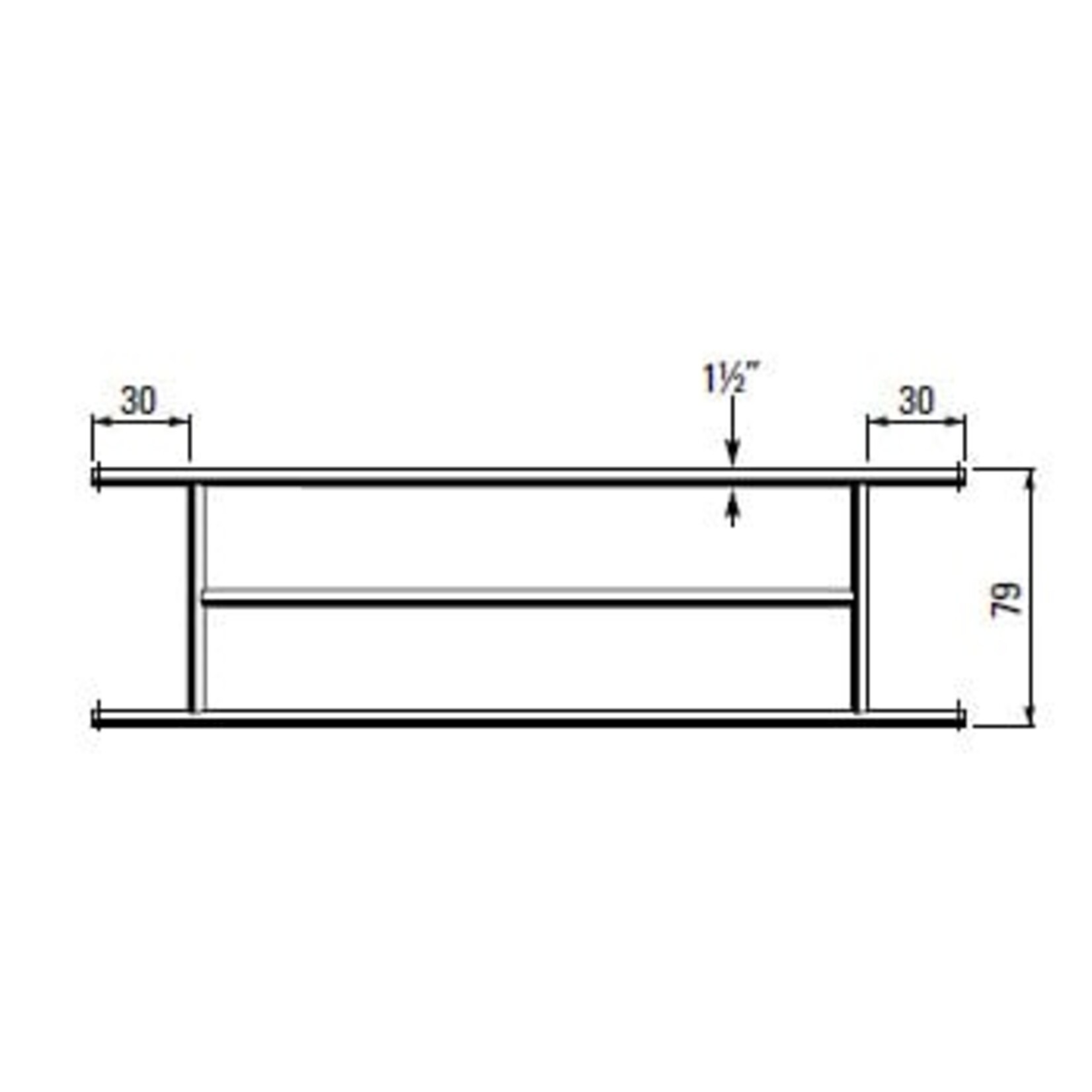 Afscheidingshek voor grootvee 79 cm hoog,  lengte 325 cm