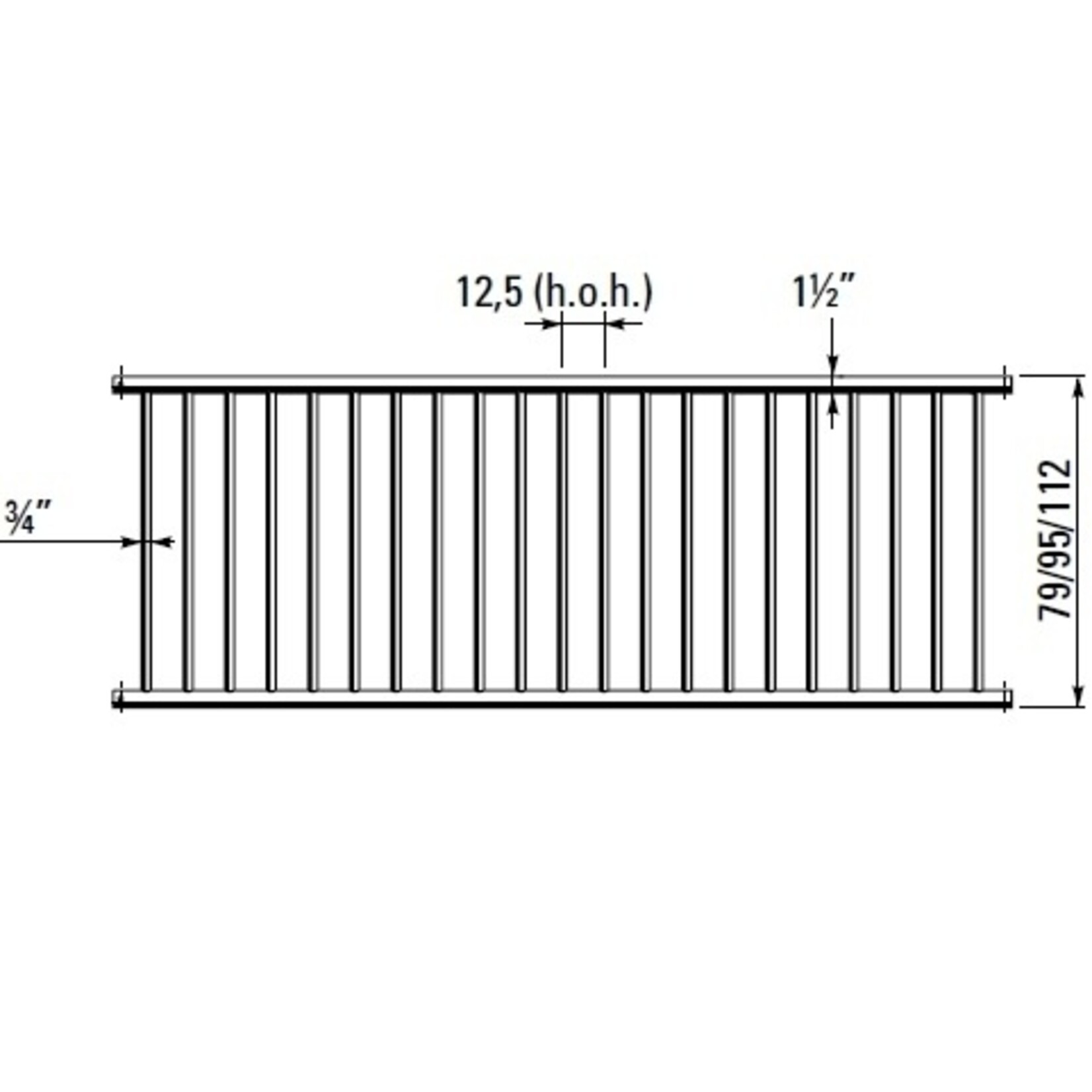 Spijlhek jongvee 79 cm hoog, lengte 300 cm