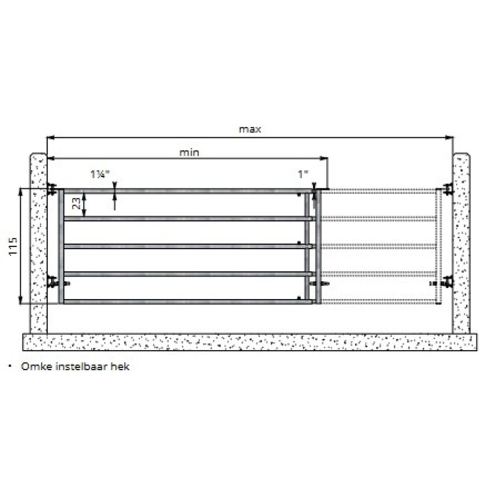 OMKE OMKE instelbaar hek, compleet lengte 500-600 cm