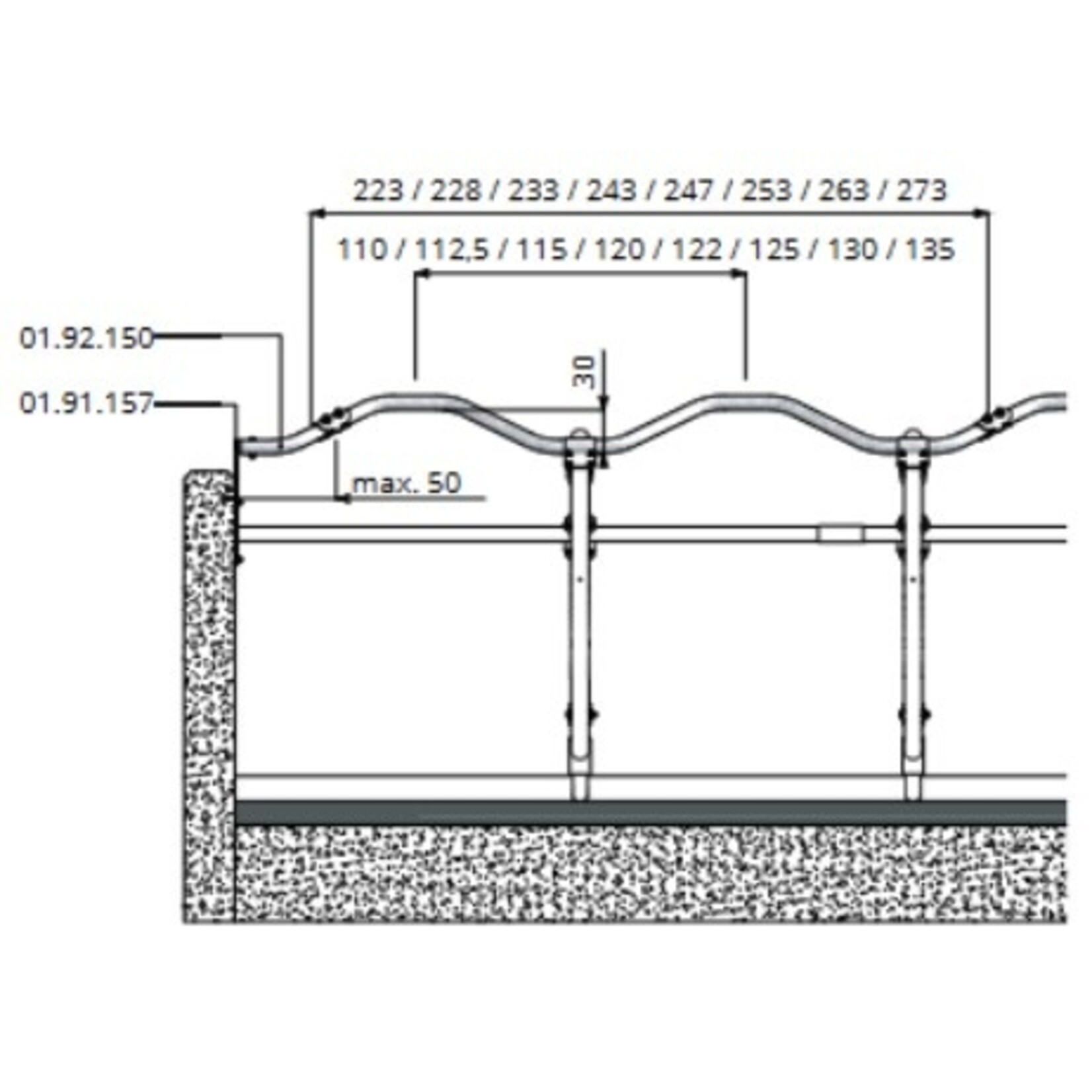 Spinder Golfschoftboom 2 x 112,5 cm incl. kopp