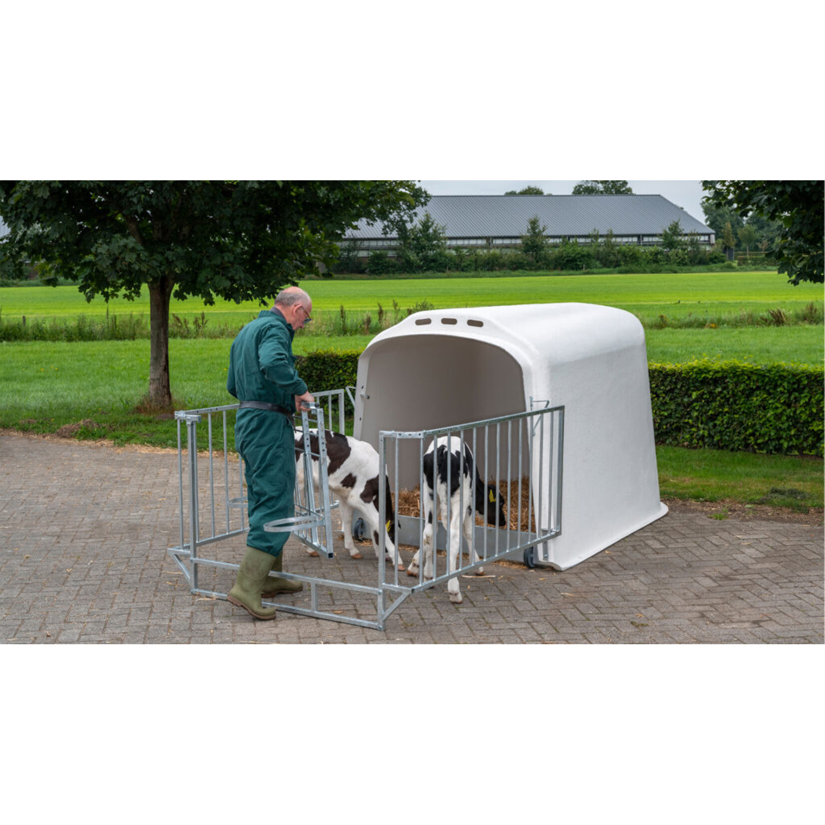 CalfOTel CalfOTel XL-2 met drempel, 4-delig hekwerk en 2 emmerringen