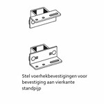 Stel voerhekbevestiging 10-20 cm / 70 x 70 mm