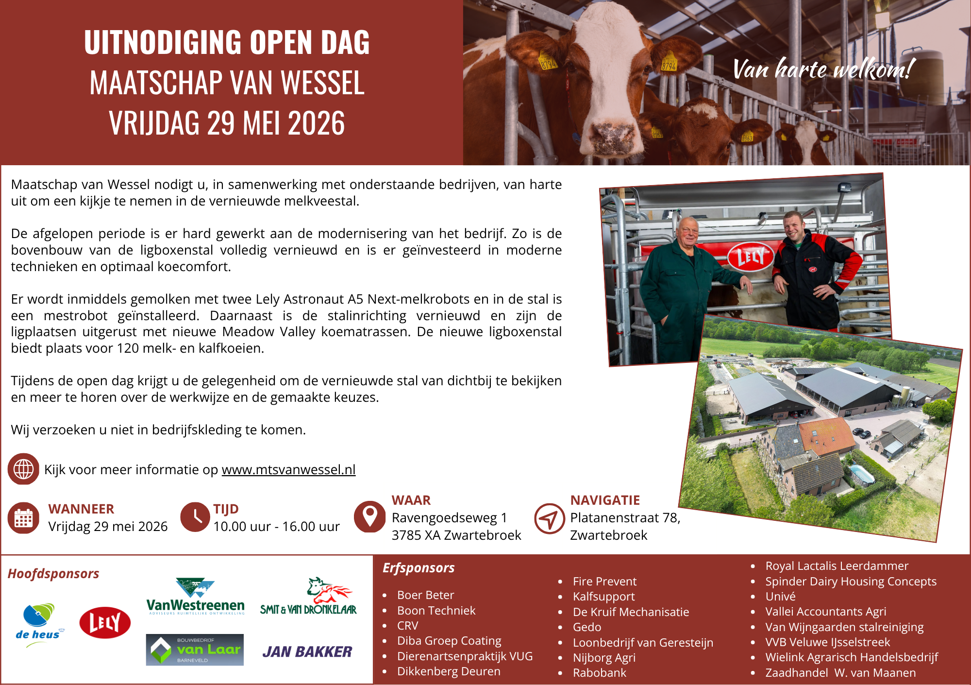 Uitnodiging Open Dag Mts. van Wessel