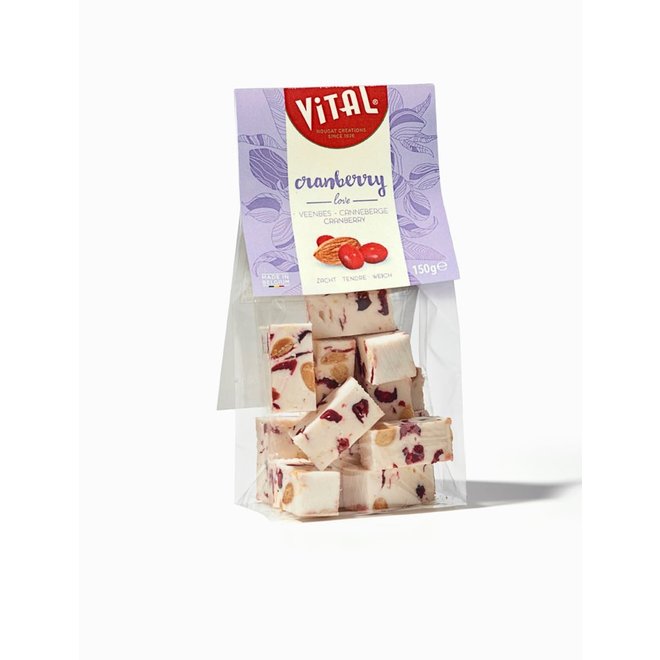 Zachte Nougat Cranberry - 150 gram