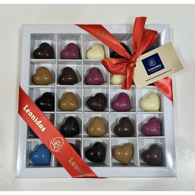 Brievenbus Chocolade - 25 Hartjes