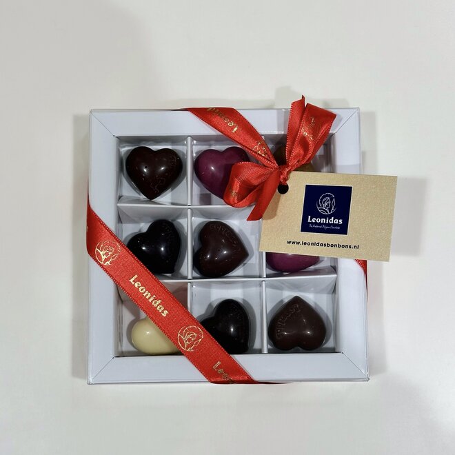 Brievenbus Chocolade - 9 Hartjes