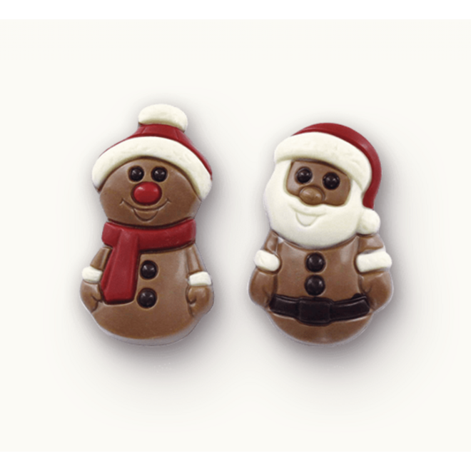 Kerstchocolade Sneeuwpop & Kerstman - 225 gram
