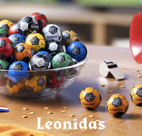 Vier elke goal met de chocolade voetballetjes van Leonidas
