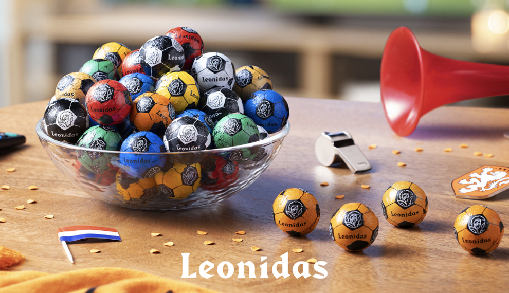 Vier elke goal met de chocolade voetballetjes van Leonidas