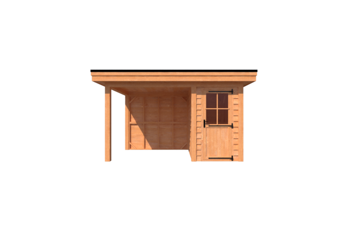Tuinhuis met veranda plat dak 150 x 250 + 250cm Tuinhuis met veranda plat dak 150 x 250 + 250cm