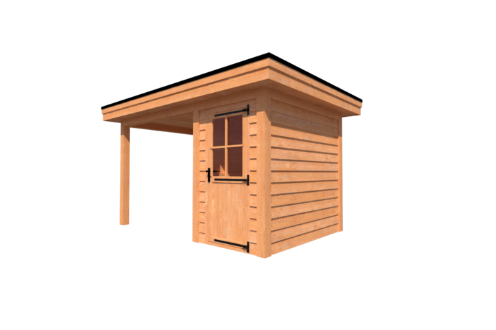 Tuinhuis met veranda plat dak 150 x 250 + 250cm Tuinhuis met veranda plat dak 150 x 250 + 250cm