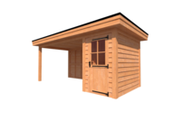 Tuinhuis met veranda plat dak 150 x 250 + 400cm Tuinhuis met veranda plat dak 150 x 250 + 400cm