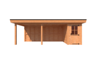 Tuinhuis met veranda plat dak 150 x 250 + 550cm Tuinhuis met veranda plat dak 150 x 250 + 550cm