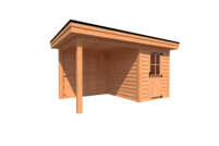Tuinhuis met veranda plat dak 200 x 250 + 250cm Tuinhuis met veranda plat dak 200 x 250 + 250cm