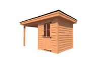 Tuinhuis met veranda plat dak 200 x 250 + 250cm Tuinhuis met veranda plat dak 200 x 250 + 250cm