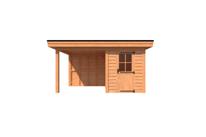 Tuinhuis met veranda plat dak 200 x 250 + 250cm Tuinhuis met veranda plat dak 200 x 250 + 250cm