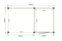 Tuinhuis met veranda plat dak 200 x 250 + 250cm Tuinhuis met veranda plat dak 200 x 250 + 250cm