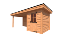 Tuinhuis met veranda plat dak 200 x 250 + 400cm