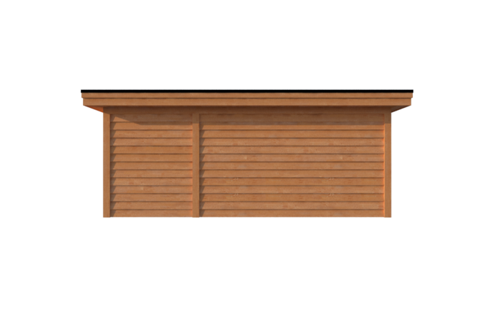 Tuinhuis met veranda plat dak 200 x 250 + 400cm