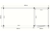 Tuinhuis met veranda plat dak 200 x 250 + 400cm