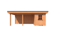 Tuinhuis met veranda plat dak 200 x 250 + 450cm Tuinhuis met veranda plat dak 200 x 250 + 450cm