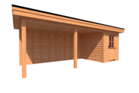 Tuinhuis met veranda plat dak 200 x 250 + 500cm Tuinhuis met veranda plat dak 200 x 250 + 500cm