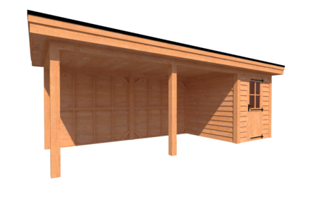 Tuinhuis met veranda plat dak 200 x 250 + 500cm Tuinhuis met veranda plat dak 200 x 250 + 500cm