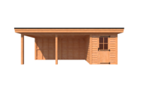 Tuinhuis met veranda plat dak 200 x 250 + 500cm Tuinhuis met veranda plat dak 200 x 250 + 500cm