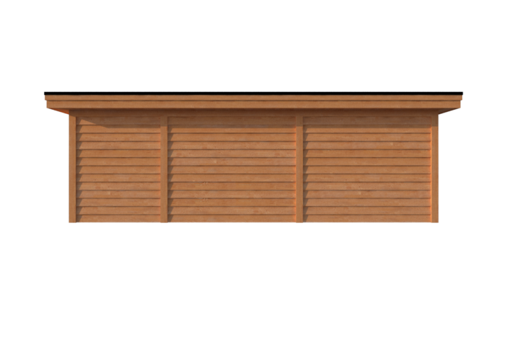 Tuinhuis met veranda plat dak 200 x 250 + 550cm