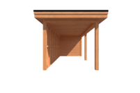 Tuinhuis met veranda plat dak 200 x 250 + 550cm