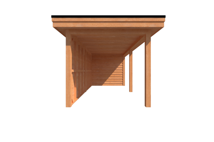 Tuinhuis met veranda plat dak 200 x 250 + 550cm