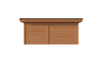 Tuinhuis met veranda plat dak 250 x 250 + 300cm