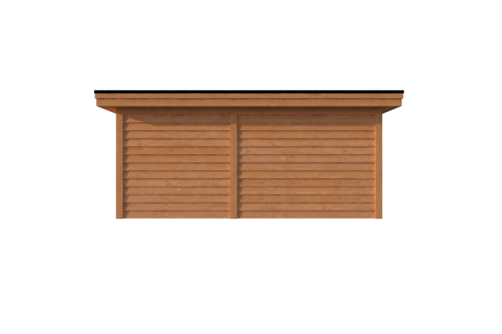 Tuinhuis met veranda plat dak 250 x 250 + 300cm