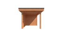 Tuinhuis met veranda plat dak 250 x 250 + 300cm