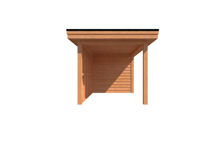 Tuinhuis met veranda plat dak 250 x 250 + 300cm