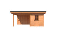 Tuinhuis met veranda plat dak 250 x 250 + 300cm