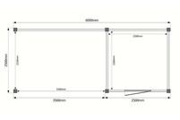 Tuinhuis met veranda plat dak 250 x 250 + 350cm Tuinhuis met veranda plat dak 250 x 250 + 350cm