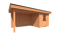 Tuinhuis met veranda plat dak 250 x 250 + 350cm Tuinhuis met veranda plat dak 250 x 250 + 350cm