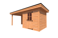 Tuinhuis met veranda plat dak 250 x 250 + 350cm Tuinhuis met veranda plat dak 250 x 250 + 350cm