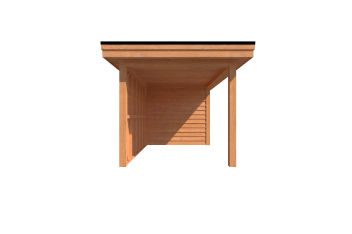 Tuinhuis met veranda plat dak 250 x 250 + 350cm Tuinhuis met veranda plat dak 250 x 250 + 350cm