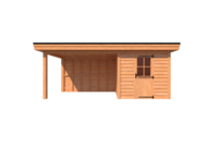 Tuinhuis met veranda plat dak 250 x 250 + 350cm Tuinhuis met veranda plat dak 250 x 250 + 350cm